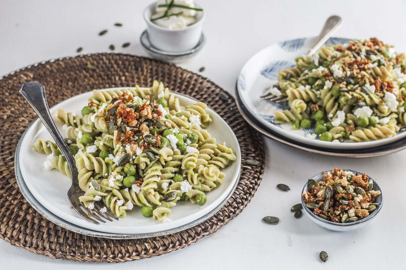 Spaghetti Integrali al Pesto di Piselli